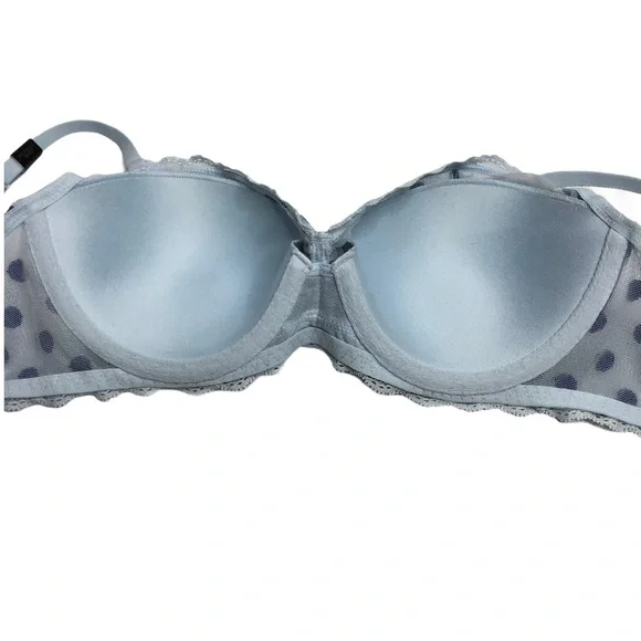 Victoria’s Secret Bra Light Blue Polka Dot size 32C - Picture 2 of 9